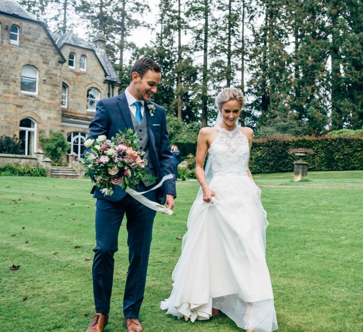 Bride in Watters Peyton Top & Gracia Skirt Bridal Separates | Groom in Next Suit | Rustic Wedding at Patricks Barn, Sussex | Dale Weeks Photography | Love Filmed