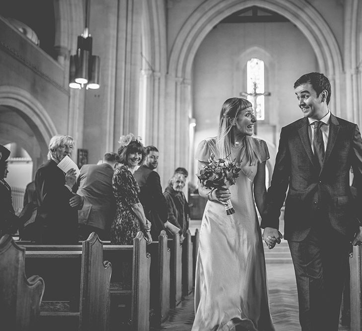 Bride & Groom at Ealing Abbey Intimate Church Wedding Ceremony