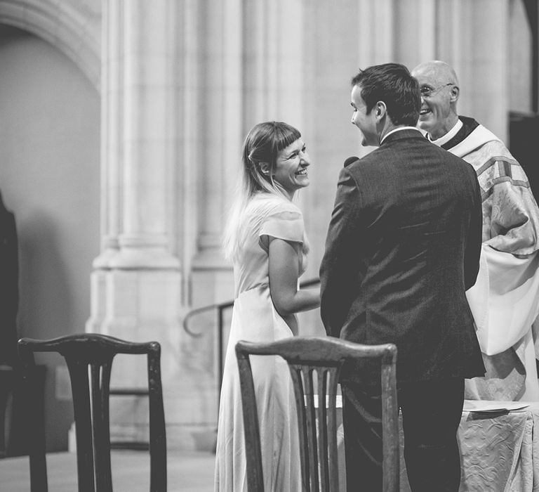 Bride & Groom at Ealing Abbey Intimate Church Wedding Ceremony