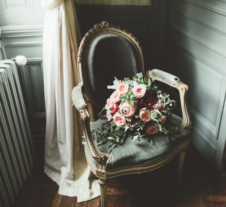 Wedding Bouquet With Pink Roses