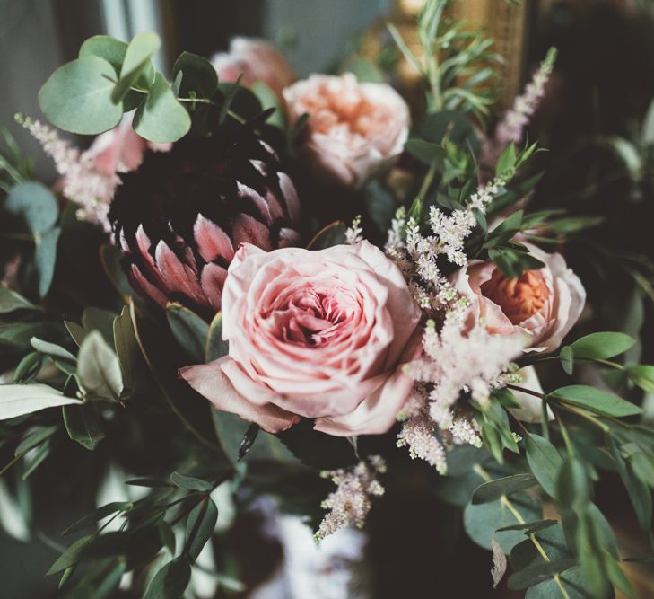 Wedding Bouquet With Pink Roses