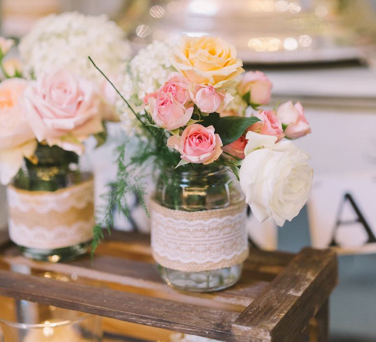 DIY Jars Filled with Pastel Flowers