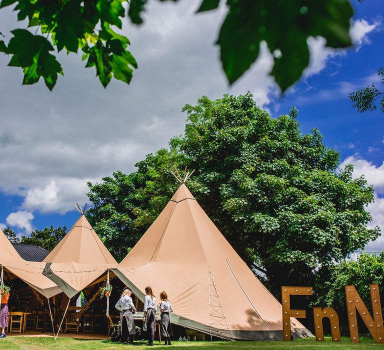 Tipi Wedding Reception | Bright At Home Tipi Wedding | Barney Walters Photography