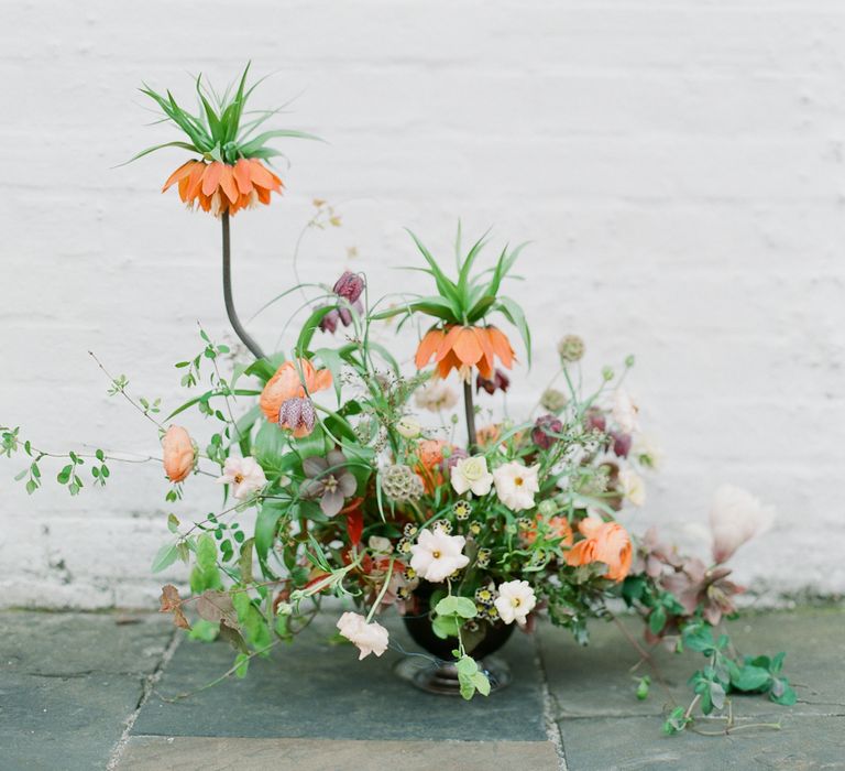 Stunning Floral Arrangement For Wedding With Fritillary