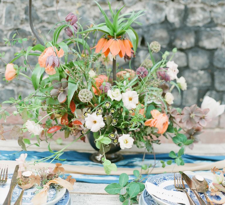 Sky Blue & Coral Wedding Inspiration For An Elegant Shoot In A Glasshouse At The Bombay Sapphire Distillery With Images From Julie Michaelsen Photography