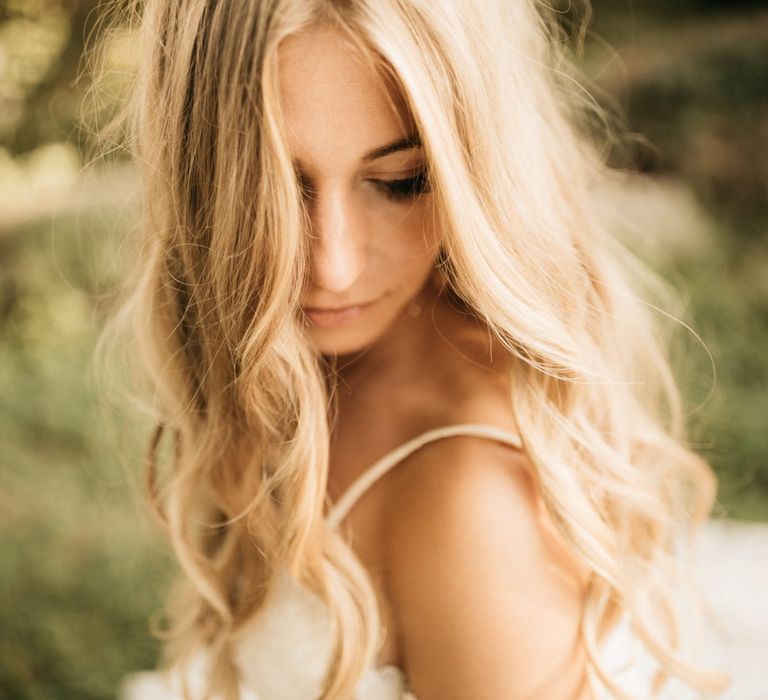 Romantic Outdoor Destination Wedding Umbria With White Linen, Foliage And Gold Accents With Bride In Bespoke Lace Dress And Images From Andrea & Federica