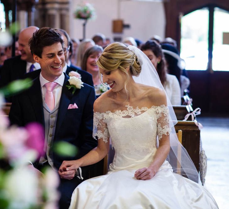 Church Wedding Ceremony | Bride in Sassi Holford Grace Wedding Dress | Groom in Traditional Oliver Brown Tailored Suit | Blink Photography