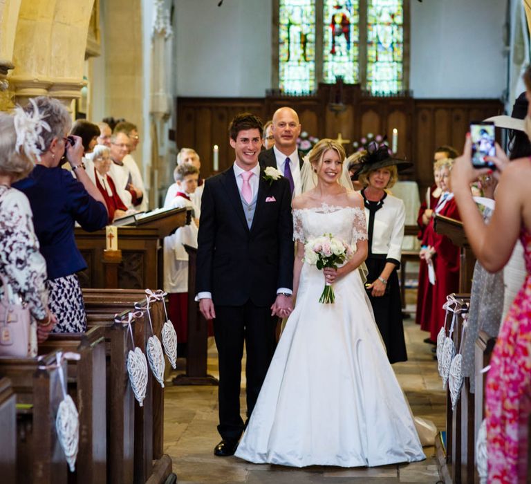 Church Wedding Ceremony | Bride in Sassi Holford Grace Wedding Dress | Groom in Traditional Oliver Brown Tailored Suit | Blink Photography