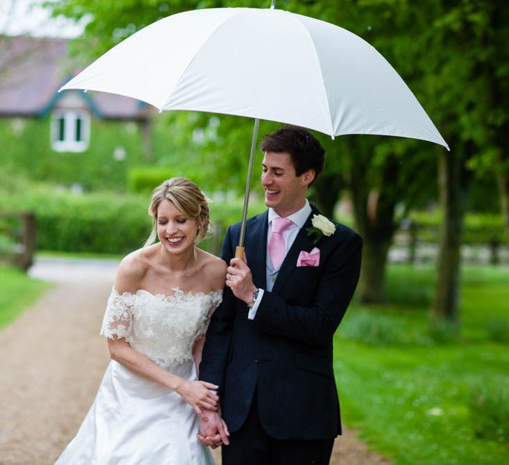 Bride in Sassi Holford Grace Wedding Dress | Groom in Traditional Oliver Brown Tailored Suit | Blink Photography