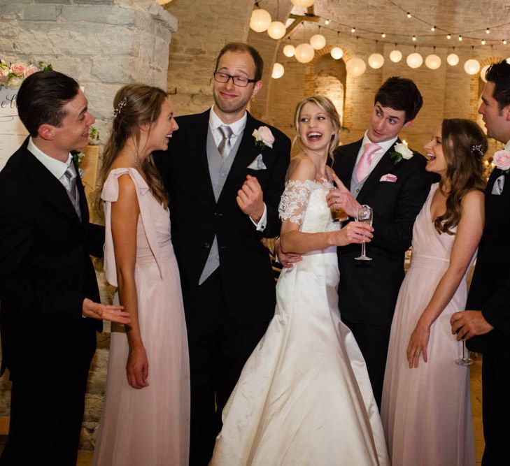 Wedding Party | Bride in Sassi Holford Grace Wedding Dress | Groom in Traditional Oliver Brown Tailored Suit | Blink Photography