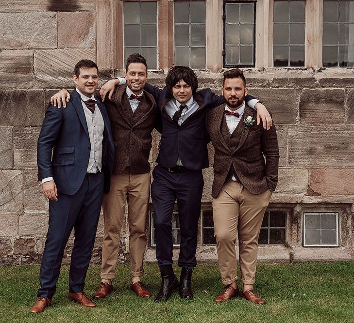 Groomsmen in Chino's and Harris Tweed Jackets