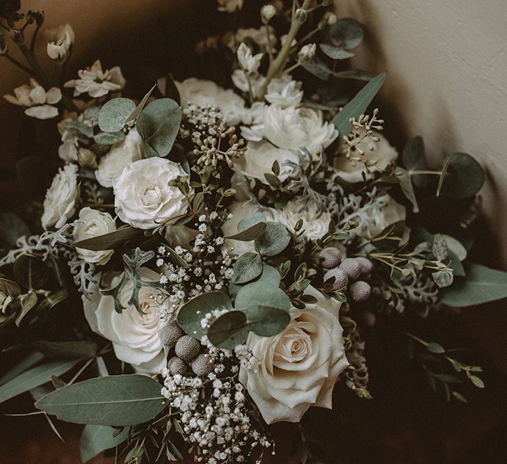 White Flower & Foliage Wedding Bouquet