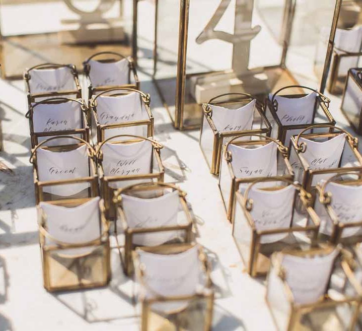 Escort Cards For Wedding // Rustic Luxe Wedding In Tuscany Styled By The Wedding Of My Dreams With Flowers By Passion For Flowers Anna Campbell Bride Images & Film From WE ARE // THE CLARKES