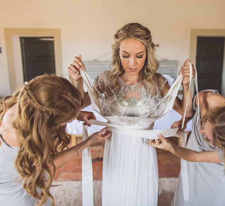 Anna Campbell Adelaide Wedding Dress // Rustic Luxe Wedding In Tuscany Styled By The Wedding Of My Dreams With Flowers By Passion For Flowers Anna Campbell Bride Images & Film From WE ARE // THE CLARKES