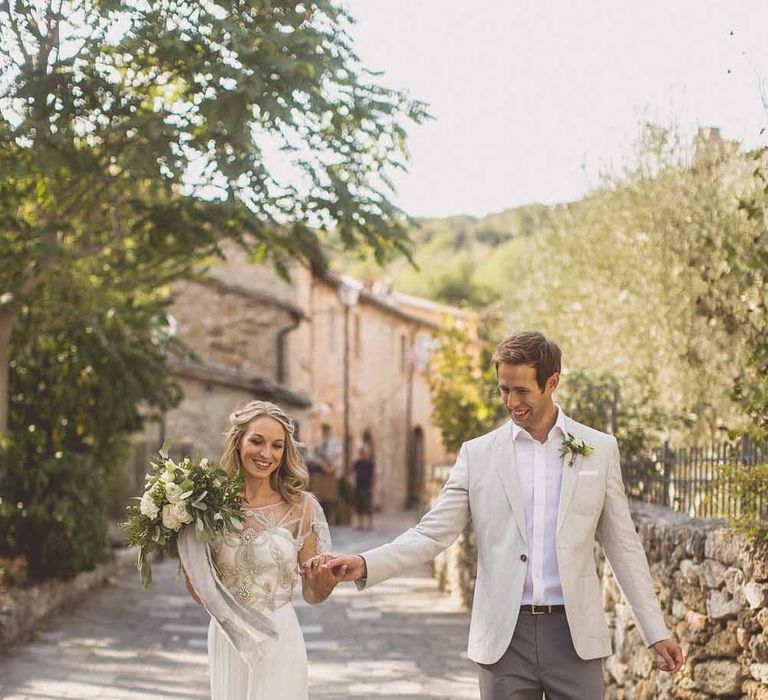 Anna Campbell Adelaide Wedding Dress // Rustic Luxe Wedding In Tuscany Styled By The Wedding Of My Dreams With Flowers By Passion For Flowers Anna Campbell Bride Images & Film From WE ARE // THE CLARKES