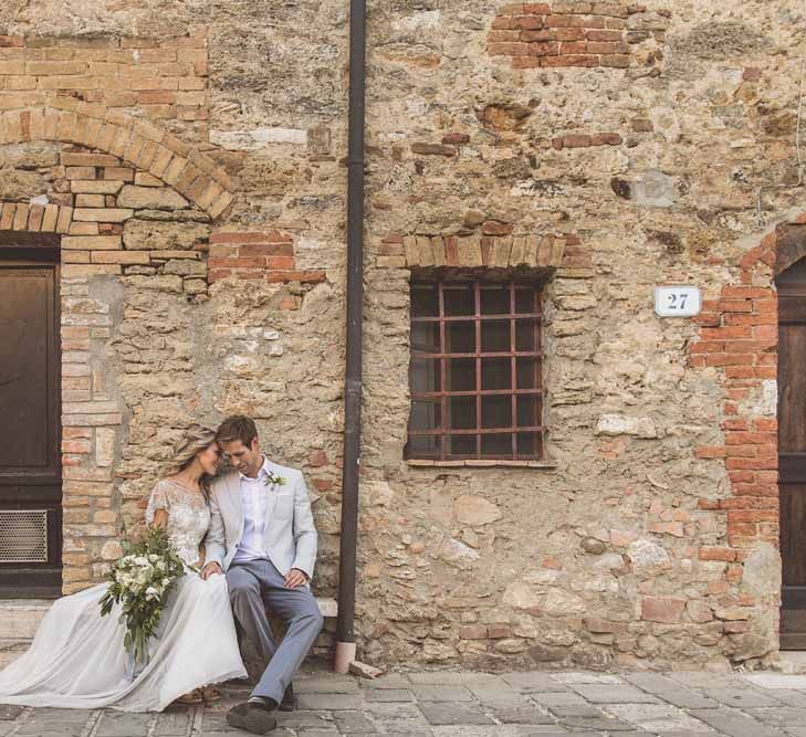 Anna Campbell Adelaide Wedding Dress // Rustic Luxe Wedding In Tuscany Styled By The Wedding Of My Dreams With Flowers By Passion For Flowers Anna Campbell Bride Images & Film From WE ARE // THE CLARKES