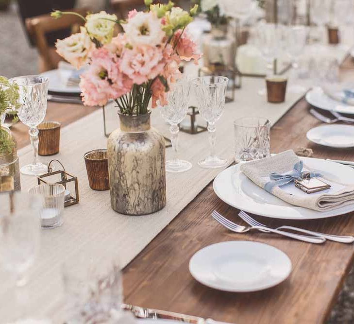 Bridesmaids In Grey Dresses By Jenny Yoo // Rustic Luxe Wedding In Tuscany Styled By The Wedding Of My Dreams With Flowers By Passion For Flowers Anna Campbell Bride Images & Film From WE ARE // THE CLARKES