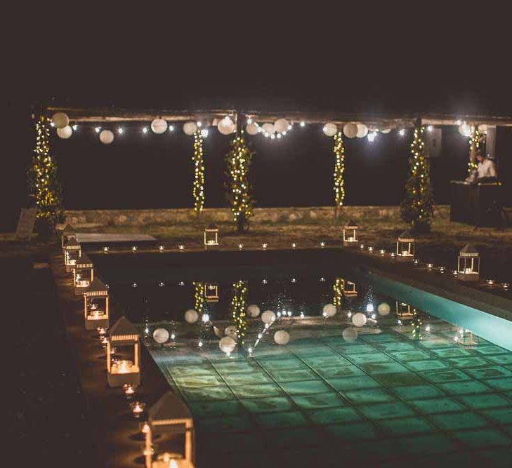 Outdoor Dining At Italian Wedding // Bridesmaids In Grey Dresses By Jenny Yoo // Rustic Luxe Wedding In Tuscany Styled By The Wedding Of My Dreams With Flowers By Passion For Flowers Anna Campbell Bride Images & Film From WE ARE // THE CLARKES