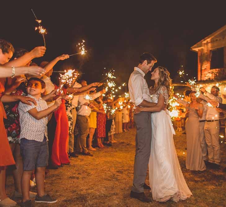 Outdoor Dining At Italian Wedding // Bridesmaids In Grey Dresses By Jenny Yoo // Rustic Luxe Wedding In Tuscany Styled By The Wedding Of My Dreams With Flowers By Passion For Flowers Anna Campbell Bride Images & Film From WE ARE // THE CLARKES