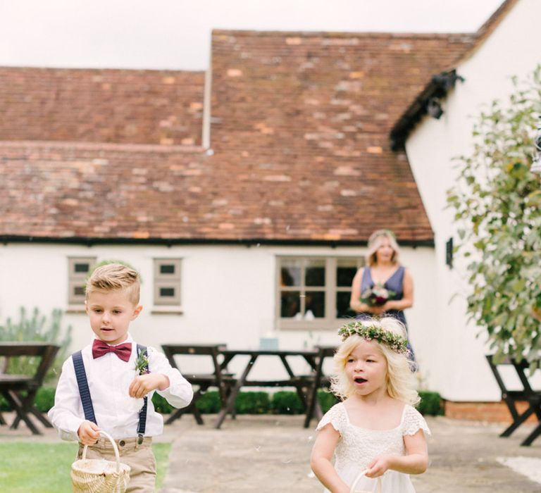 Flower Girl & Page Boy In Rustic Countryside Outfits Image by Hannah Duffy Photography