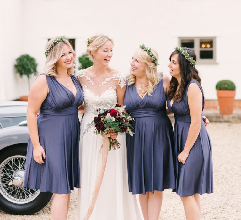 Bridesmaids In Slate Grey Image by Hannah Duffy Photography