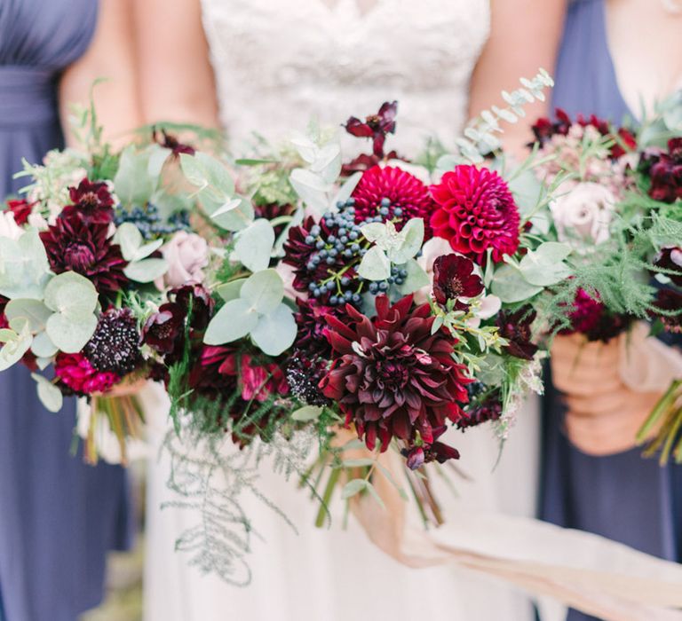 Dahlia Wedding Bouquets Image by Hannah Duffy Photography