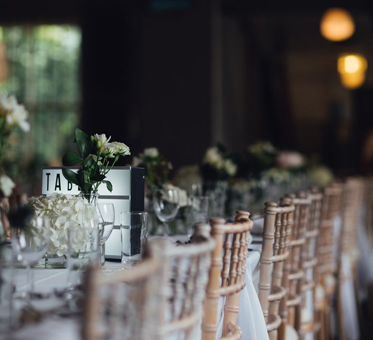 Relaxed Wedding Reception With Wooden Trestle Tables