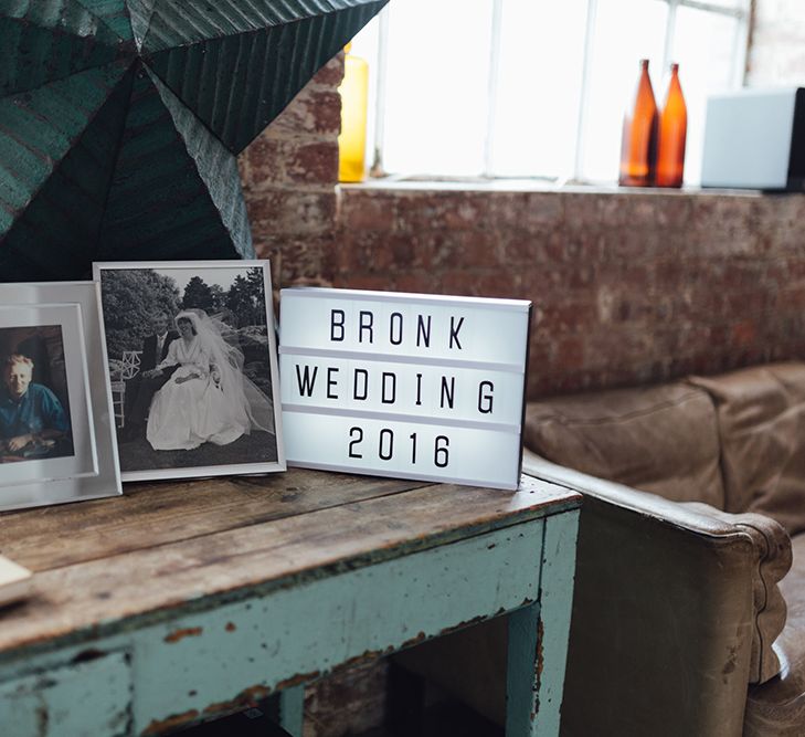 Guest Book And Vintage Wedding Photographs At Wedding