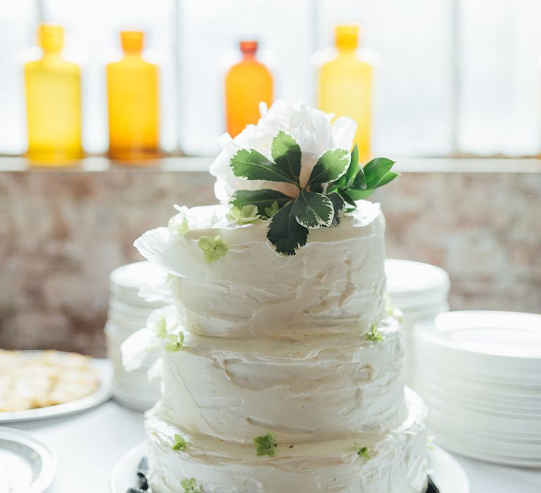 Wedding Cake With White Buttercream Icing