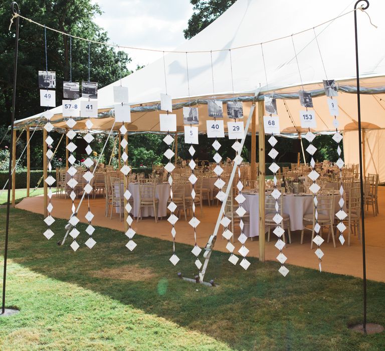 Table Plan Hanging Outside Marquee