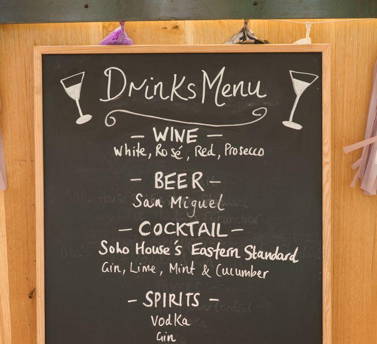 Chalkboard Bar Menu