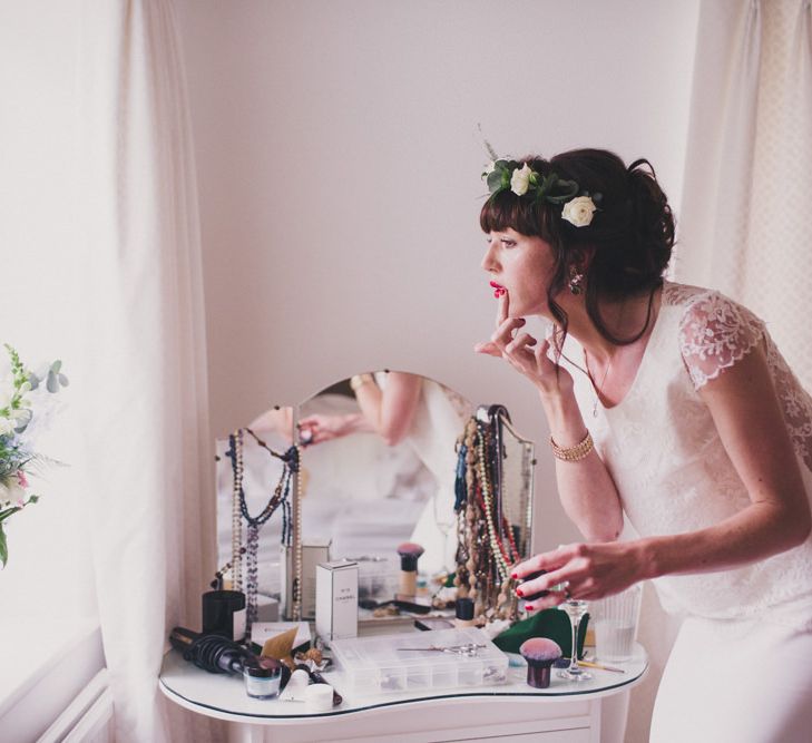 Bride Getting Ready on Wedding Morning