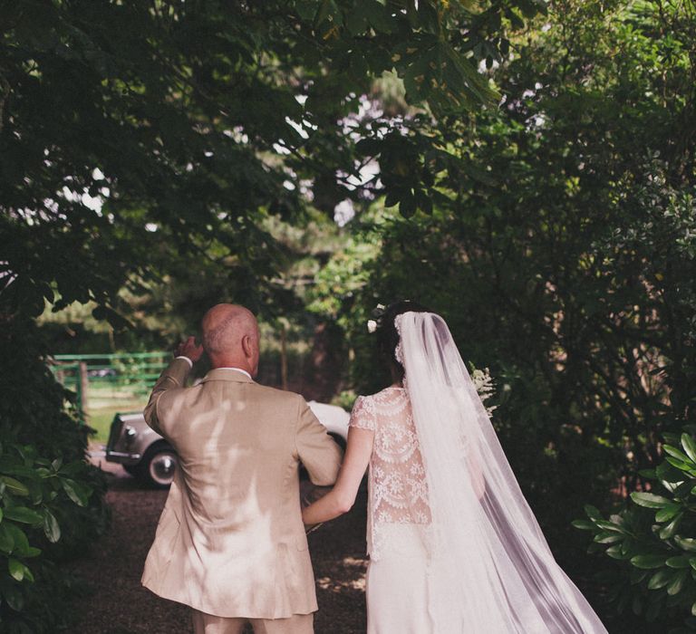 Bride With Cathedral Length Veil