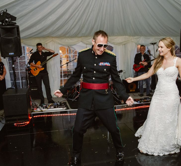 First Dance | Bride in Naam Anat Bridal Gown | Groom in Military Uniform | Natalie J Weddings Photography