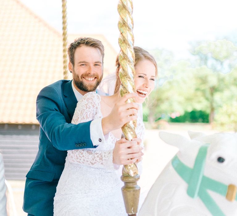 Bride & Groom on Preston Court Carousel