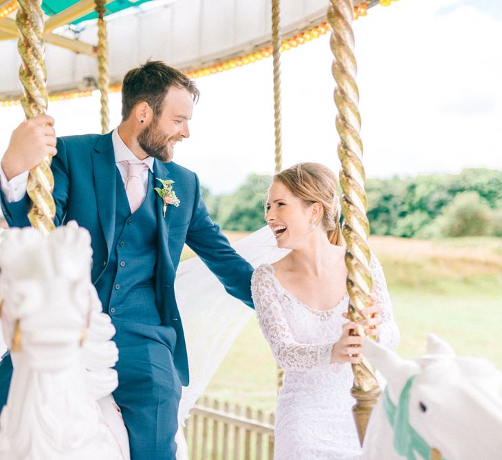 Bride & Groom on Preston Court Carousel