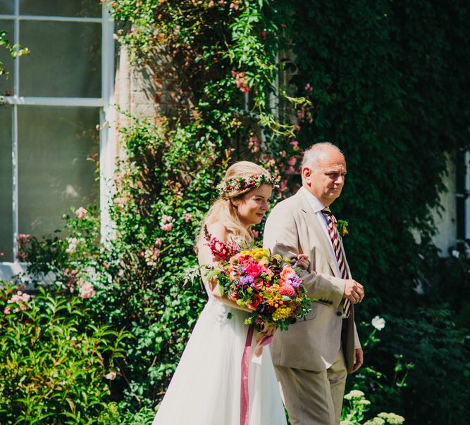 Bride in Madeira Willowby by Watters Wedding Dress, Wedding Ceremony Entrance