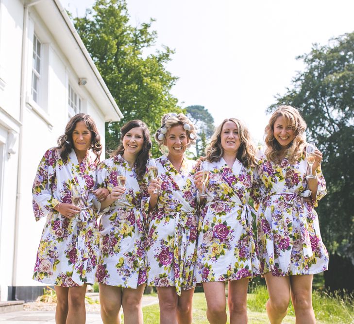 Wedding Party In Floral Robes