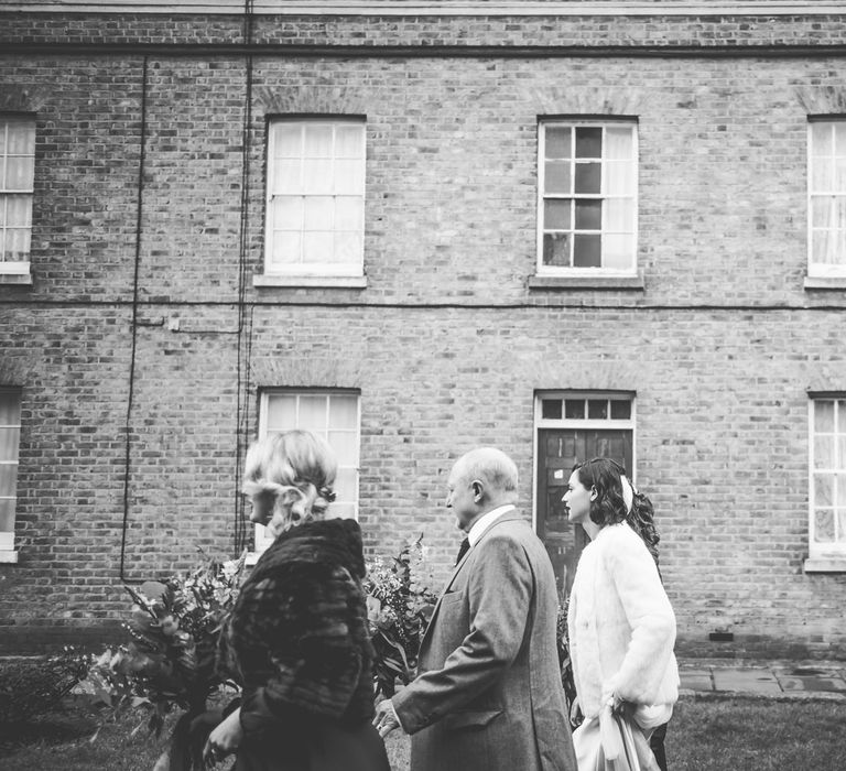 Bride in Story of My Dress Bridal Gown | Greenery Bouquet | Vintage Wedding at The Asylum & Town hall Hotel London | Kevin Fern Photography