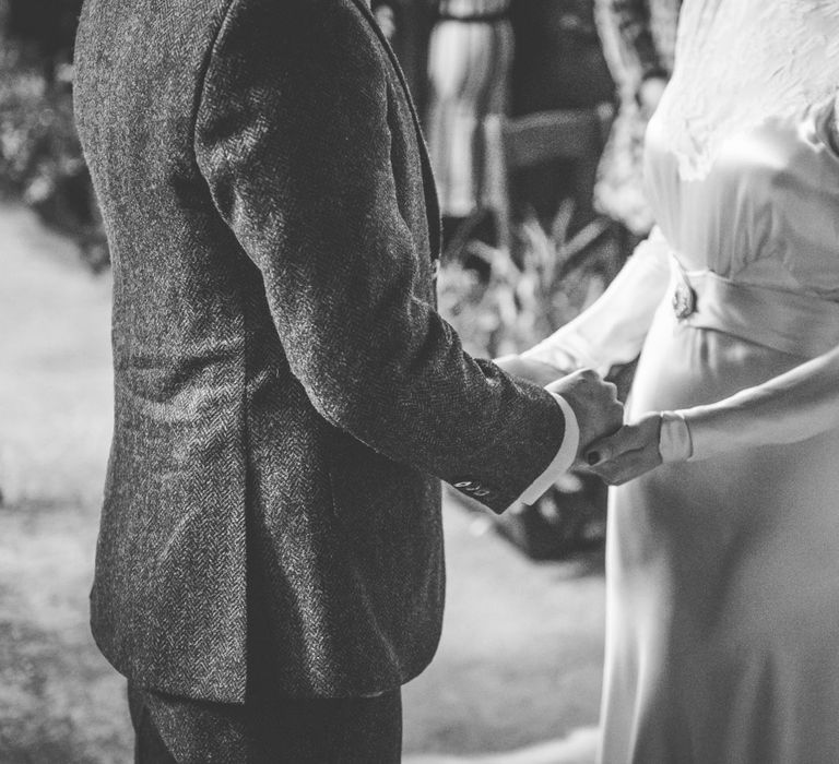 Wedding Ceremony | Bride in Story of My Dress Bridal Gown | Groom in Navy Suit from Tom James Tailors | Vintage Wedding at The Asylum & Town hall Hotel London | Kevin Fern Photography