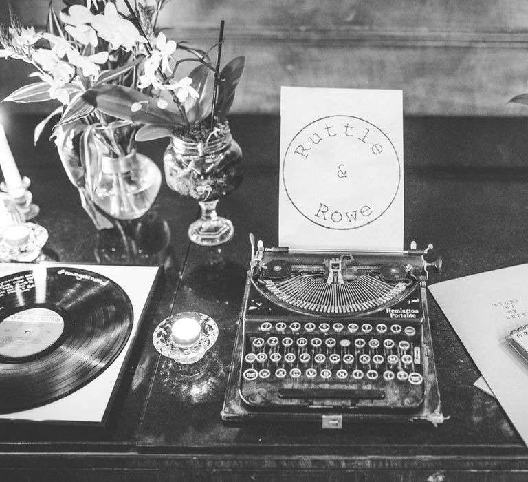 Type Writer Guest Book | Vintage Wedding at The Asylum & Town hall Hotel London | Kevin Fern Photography