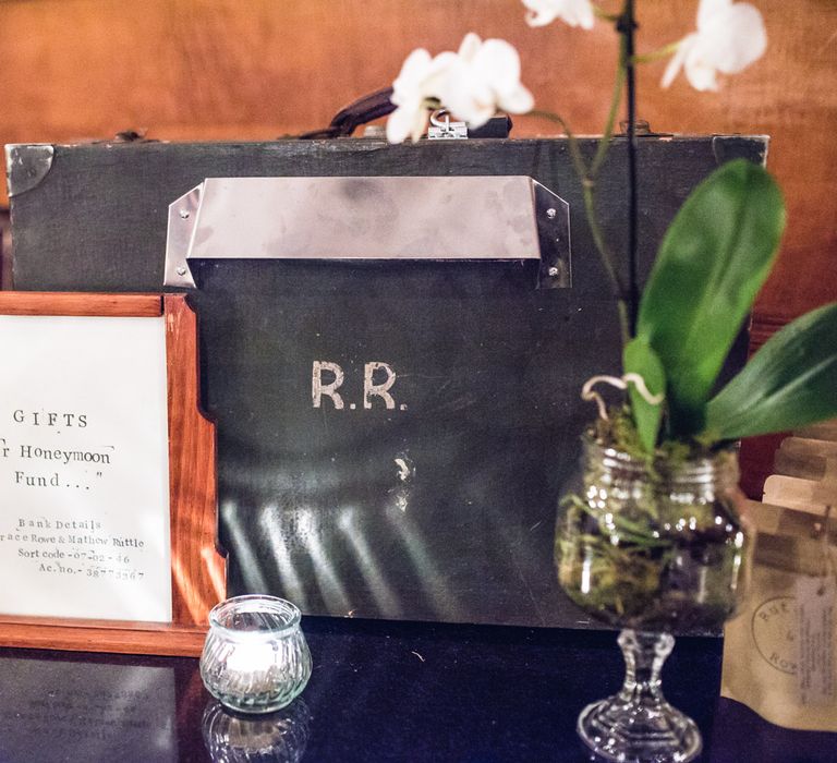 Vintage suit Case Wedding Decor | Vintage Wedding at The Asylum & Town hall Hotel London | Kevin Fern Photography