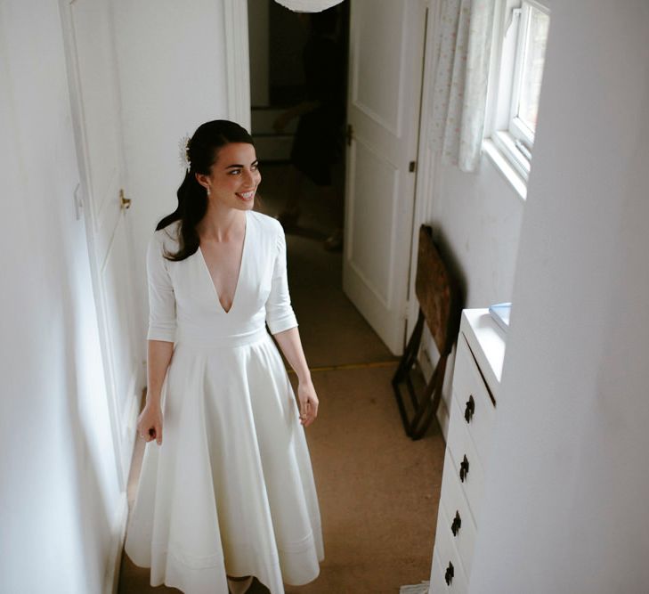 Elegant Bride in Delphine Manivet Prospere Wedding Dress