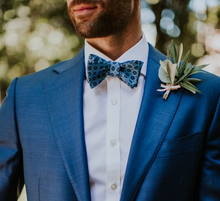 Groom in Light Blue Suit Supply Suit & Bow Tie | D&A Photography | Ben Walton Films