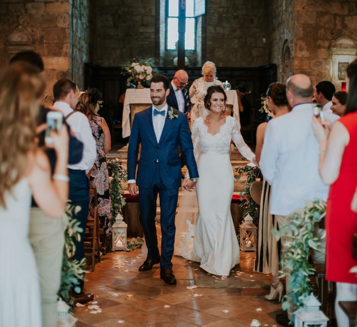 Church Wedding Ceremony | Bride in Morgan Davies Gown | Groom in Suit Supply | D&A Photography | Ben Walton Films