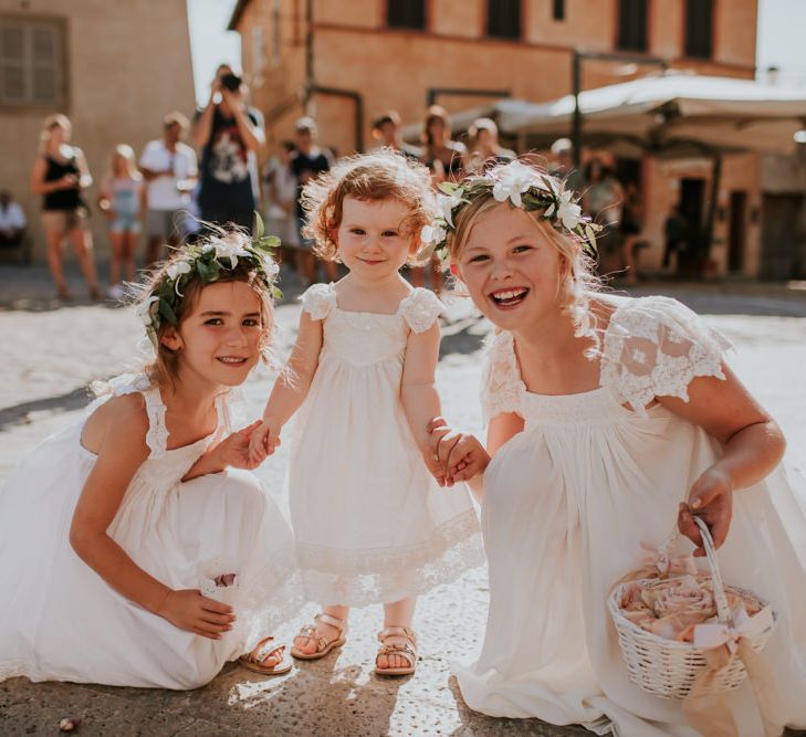 Flower Girls in Tea Princess Dresses | D&A Photography | Ben Walton Films