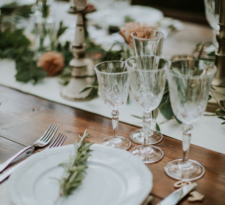 Elegant Place Setting | Tuscan Wedding Planned by Romeo & Juliet Weddings | D&A Photography | Ben Walton Films