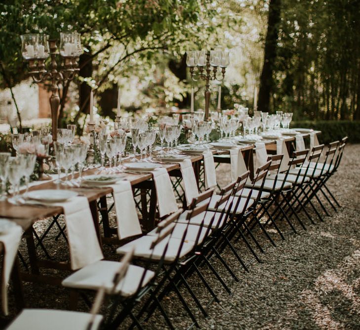 Elegant Tablescape | Tuscan Wedding Planned by Romeo & Juliet Weddings | D&A Photography | Ben Walton Films