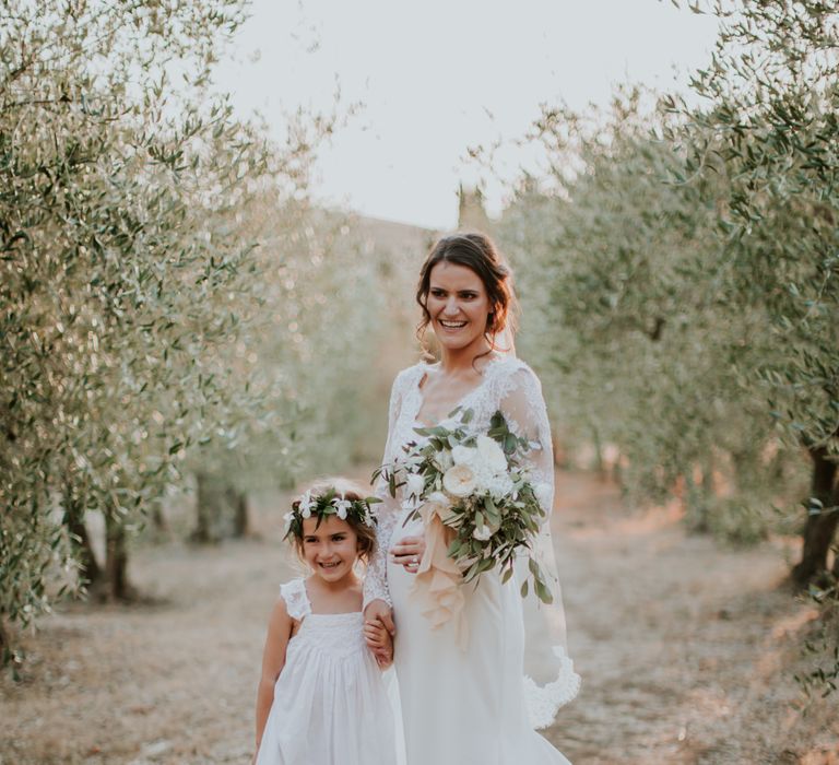 Bride in Morgan Davies Gown | Flower Girl in Tea Princess Dress | D&A Photography | Ben Walton Films