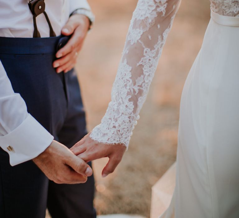 Bride in Morgan Davies Gown | Groom in Suit Supply | D&A Photography | Ben Walton Films